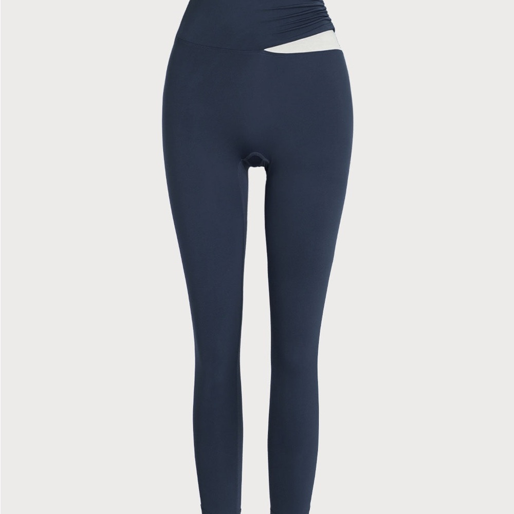 Berlook Navy Contrast High Waisted Leggings
